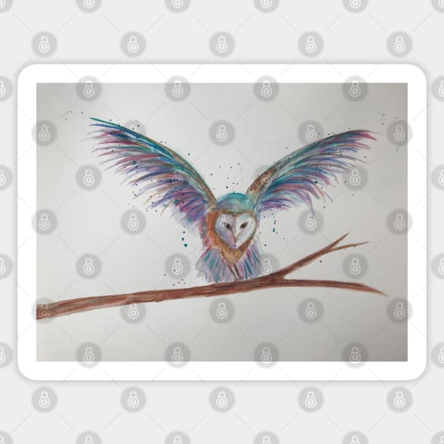 Owl landing Sticker by Juliejart